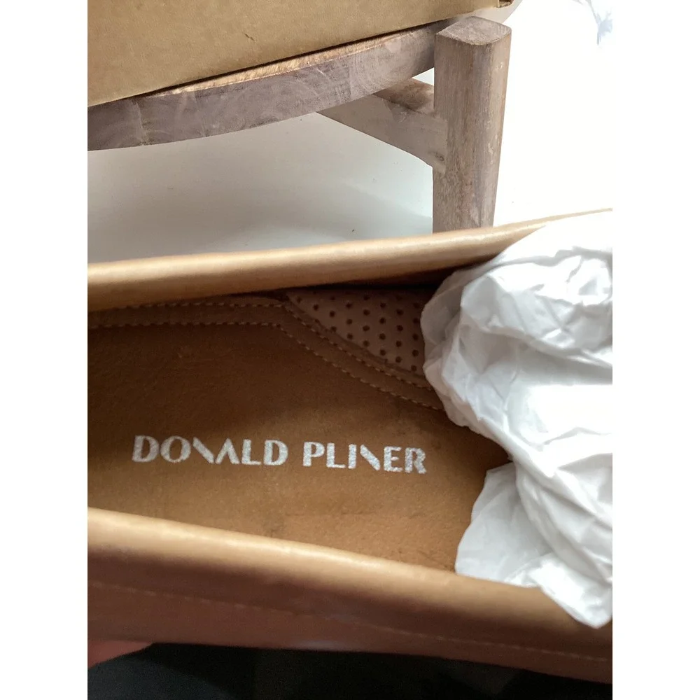 Donald Pliner Damiano Tan Woven Leather Driving Loafers Mens 7M Brazil DAMIANO95